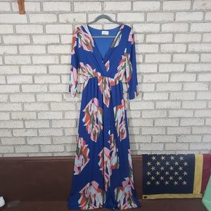 Everly Asymmetrical pattern maxi dress